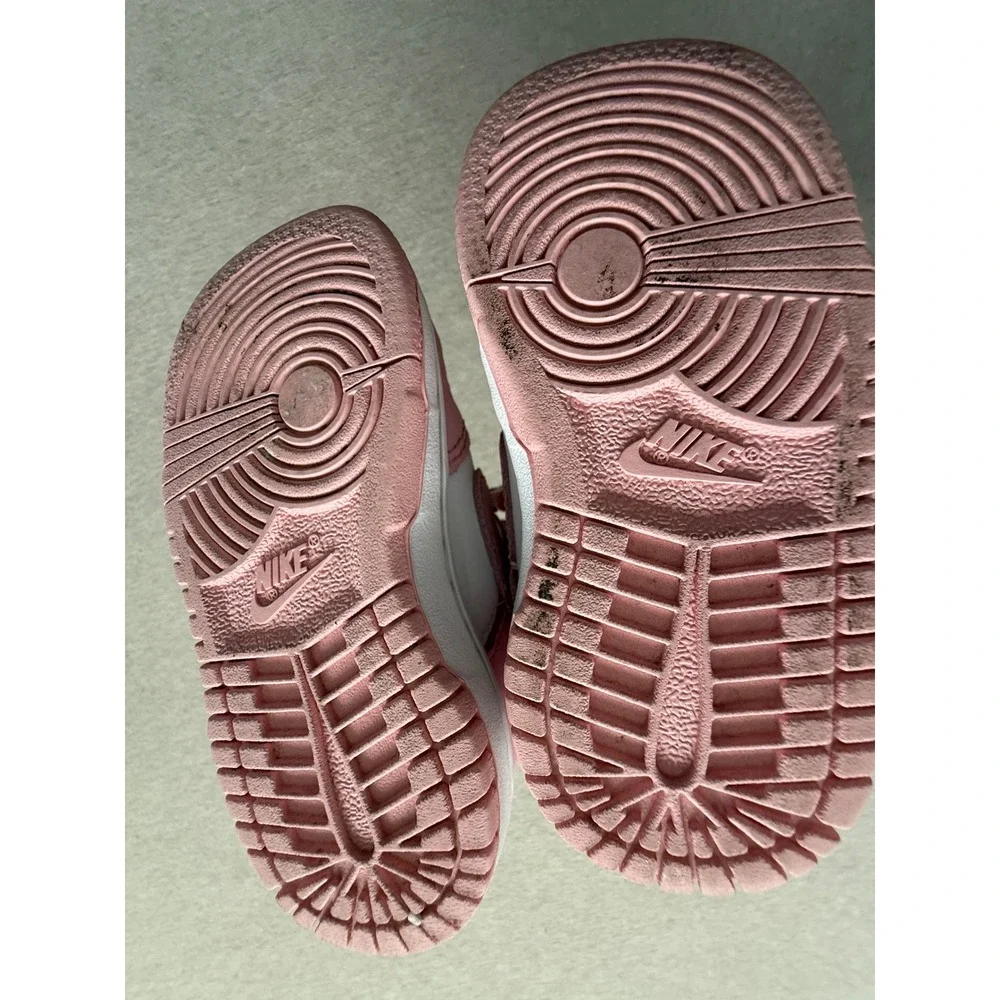 Nike Dunk Low Pink White Sneakers DD1503-609 toddler Size 8.5 Low Top Shoes